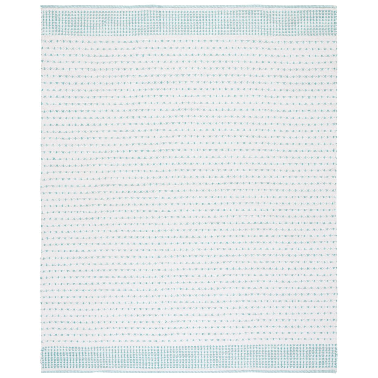 Ivory Cotton Coastal Charm 6' Square Handwoven Rug