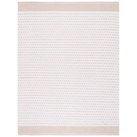 SAFAVIEH Montauk Nuala Abstract Dots Cotton Area Rug, Beige/Ivory, 3' x 5'