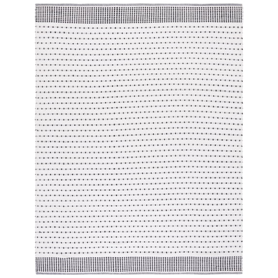 SAFAVIEH Montauk Nuala Abstract Dots Cotton Area Rug, Black/Ivory, 8' x 10'