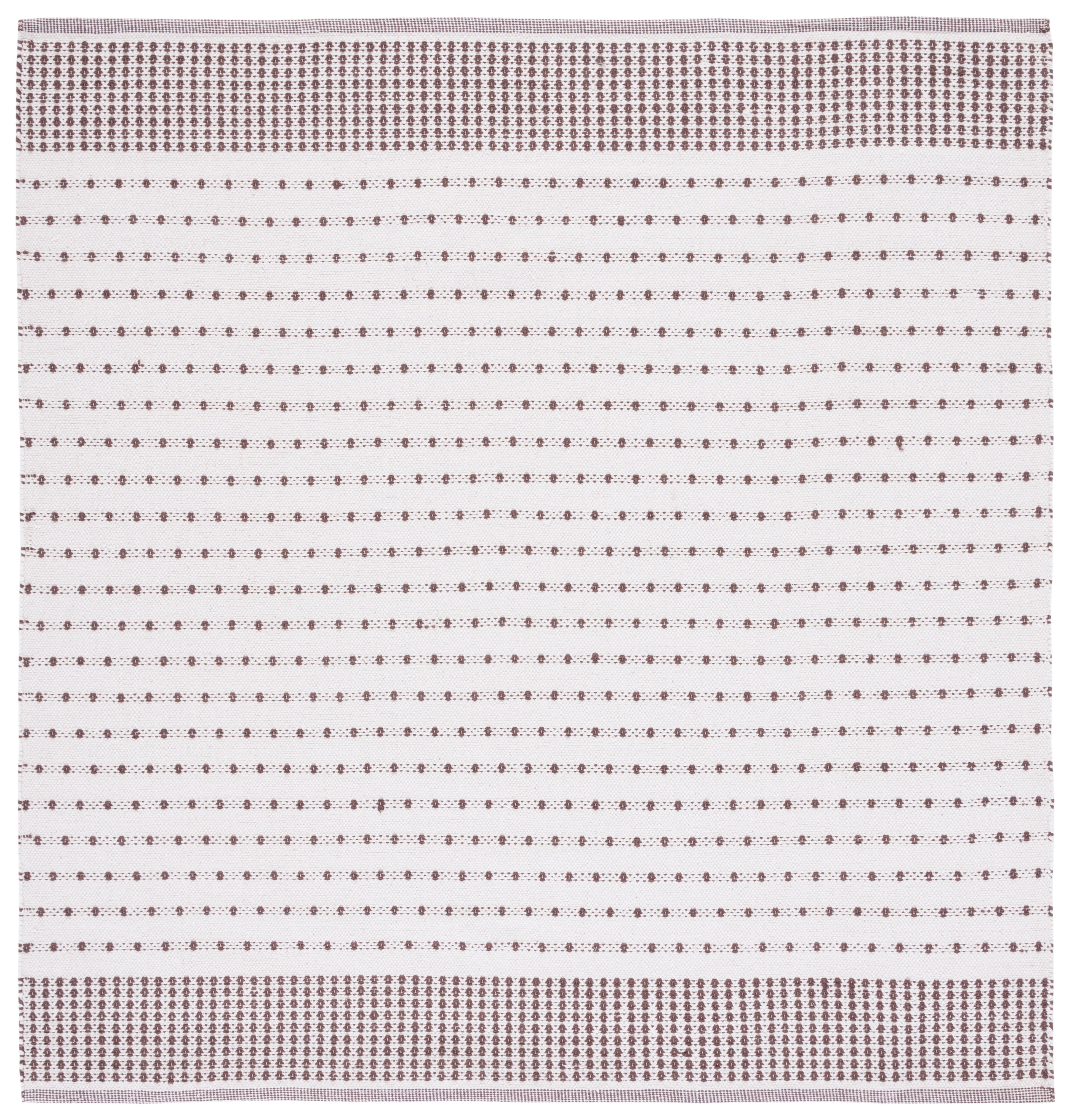 Ivory Cotton Hand-Woven Montauk 6' Square Area Rug