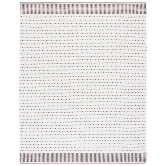 SAFAVIEH Montauk Nuala Abstract Dots Cotton Area Rug, Brown/Ivory, 6' x 9'