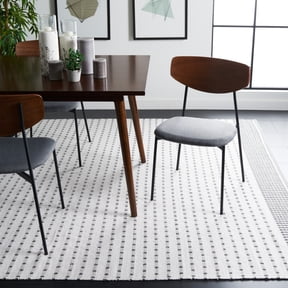SAFAVIEH Montauk Nuala Abstract Dots Cotton Area Rug, Grey/Ivory, 3' x 5'