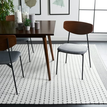SAFAVIEH Montauk Nuala Abstract Dots Cotton Area Rug, Grey/Ivory, 8' x 10'