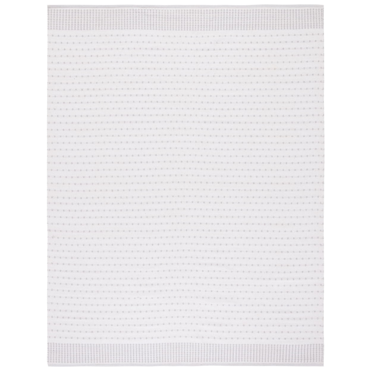 SAFAVIEH Montauk Nuala Abstract Dots Cotton Area Rug, Light Grey/Ivory, 6' x 9'