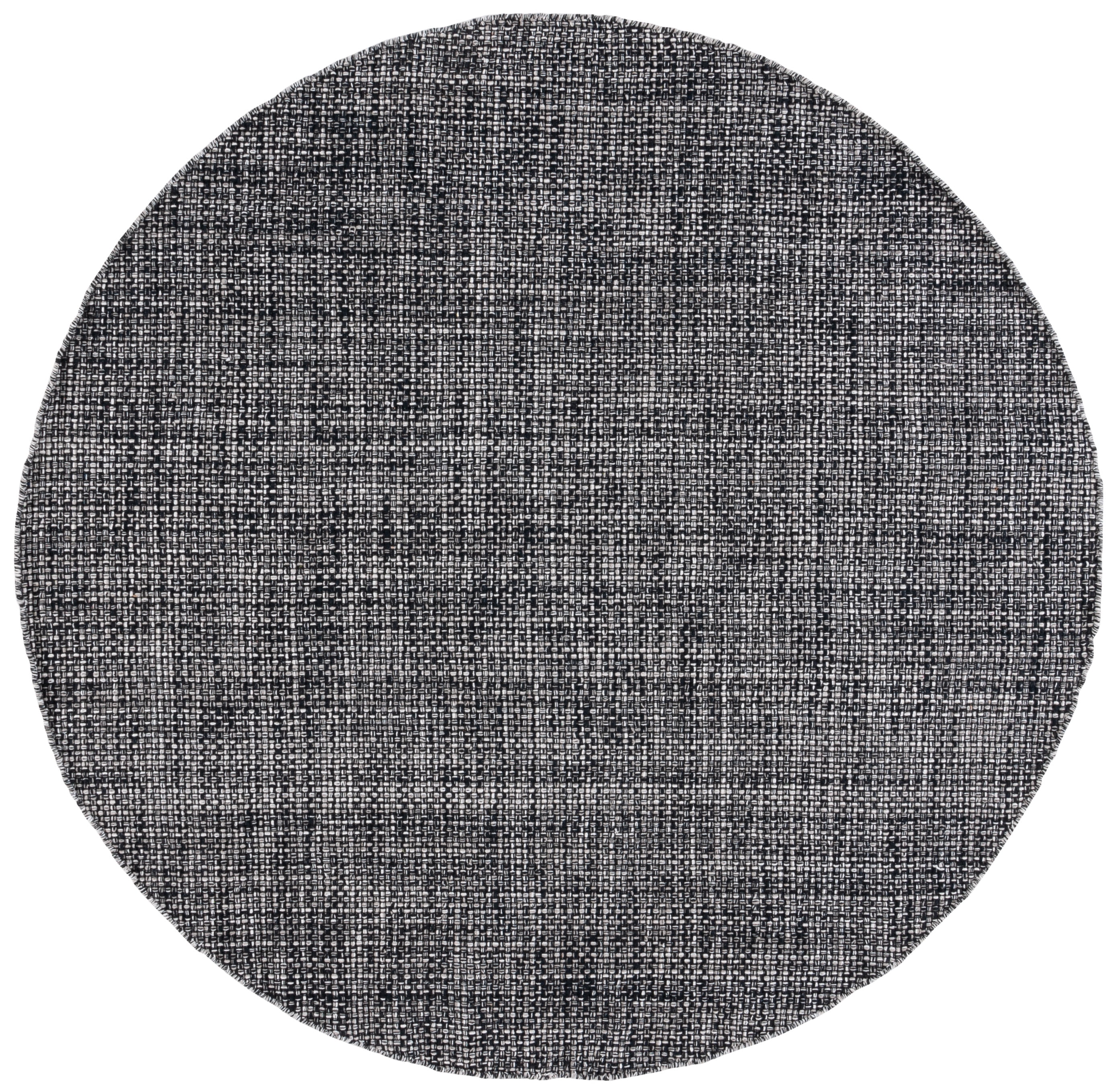SAFAVIEH Montauk Ombre Solid Area Rug, Black, 6' x 6' Round