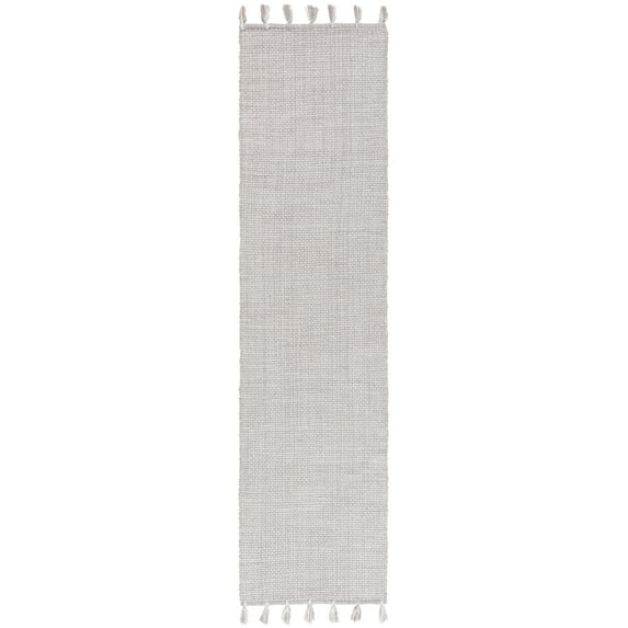 SAFAVIEH Montauk Ombre Solid Runner Rug, Light Grey, 2'3" x 9'