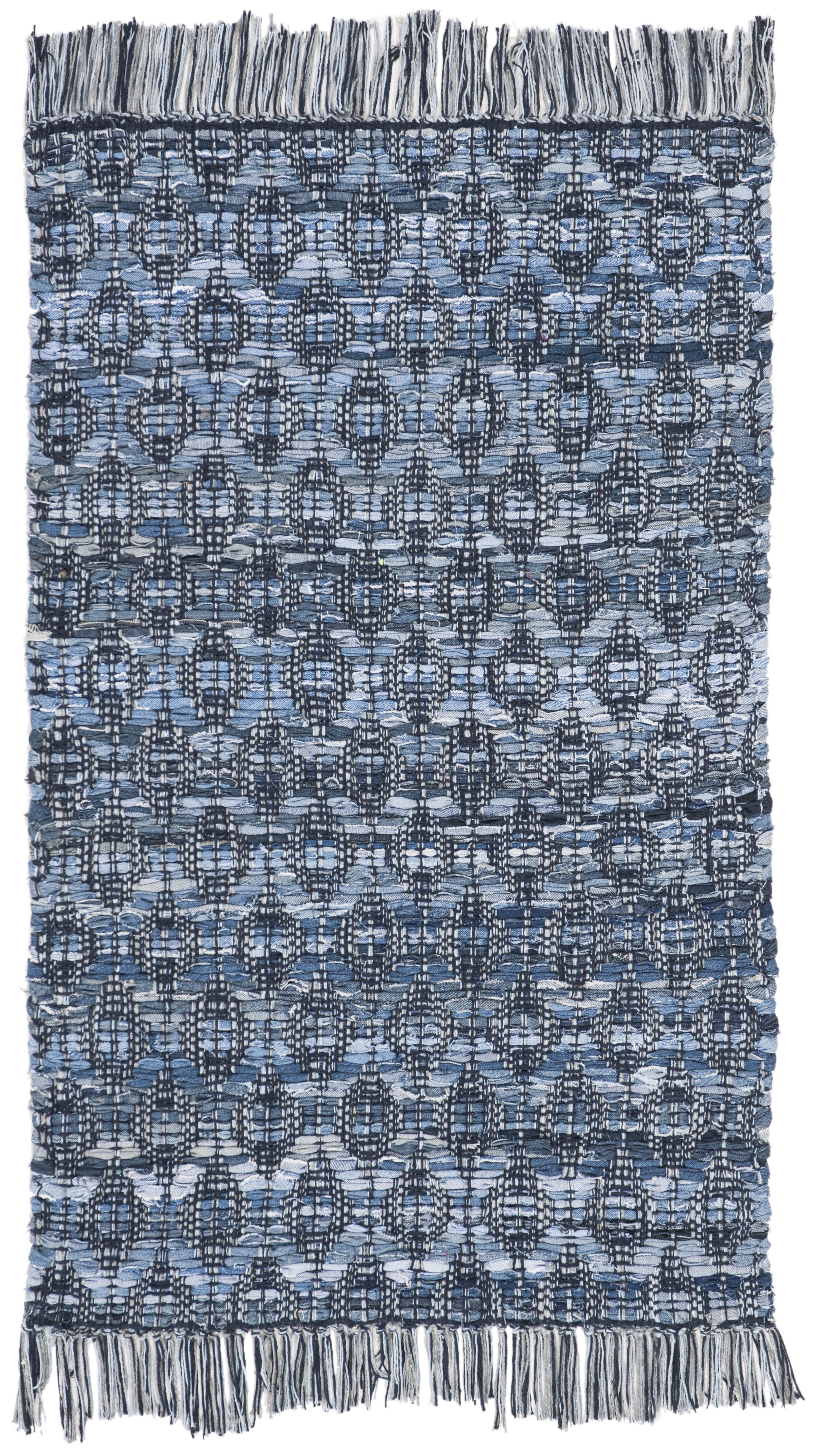 SAFAVIEH Montauk Oslo Braided Trellis Area Rug, Blue, 3' x 5'