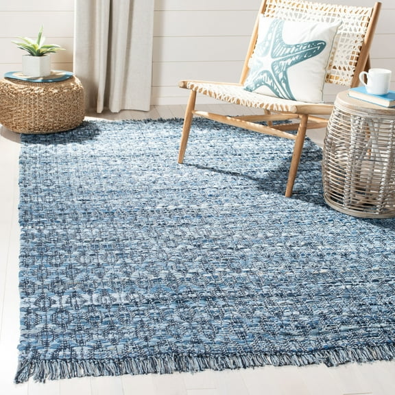 SAFAVIEH Montauk Oslo Braided Trellis Area Rug, Blue, 8' x 10'
