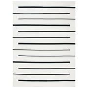 SAFAVIEH Montauk Oswald Geometric Striped Cotton Area Rug, Ivory/Black, 8' x 10'