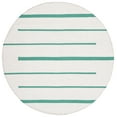 thumbnail image 1 of SAFAVIEH Montauk Oswald Geometric Striped Cotton Area Rug, Ivory/Dark Green, 6' x 6' Round, 1 of 8