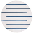 thumbnail image 1 of SAFAVIEH Montauk Oswald Geometric Striped Cotton Area Rug, Ivory/Navy, 6' x 6' Round, 1 of 8