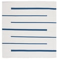 thumbnail image 1 of SAFAVIEH Montauk Oswald Geometric Striped Cotton Area Rug, Ivory/Navy, 6' x 6' Square, 1 of 9