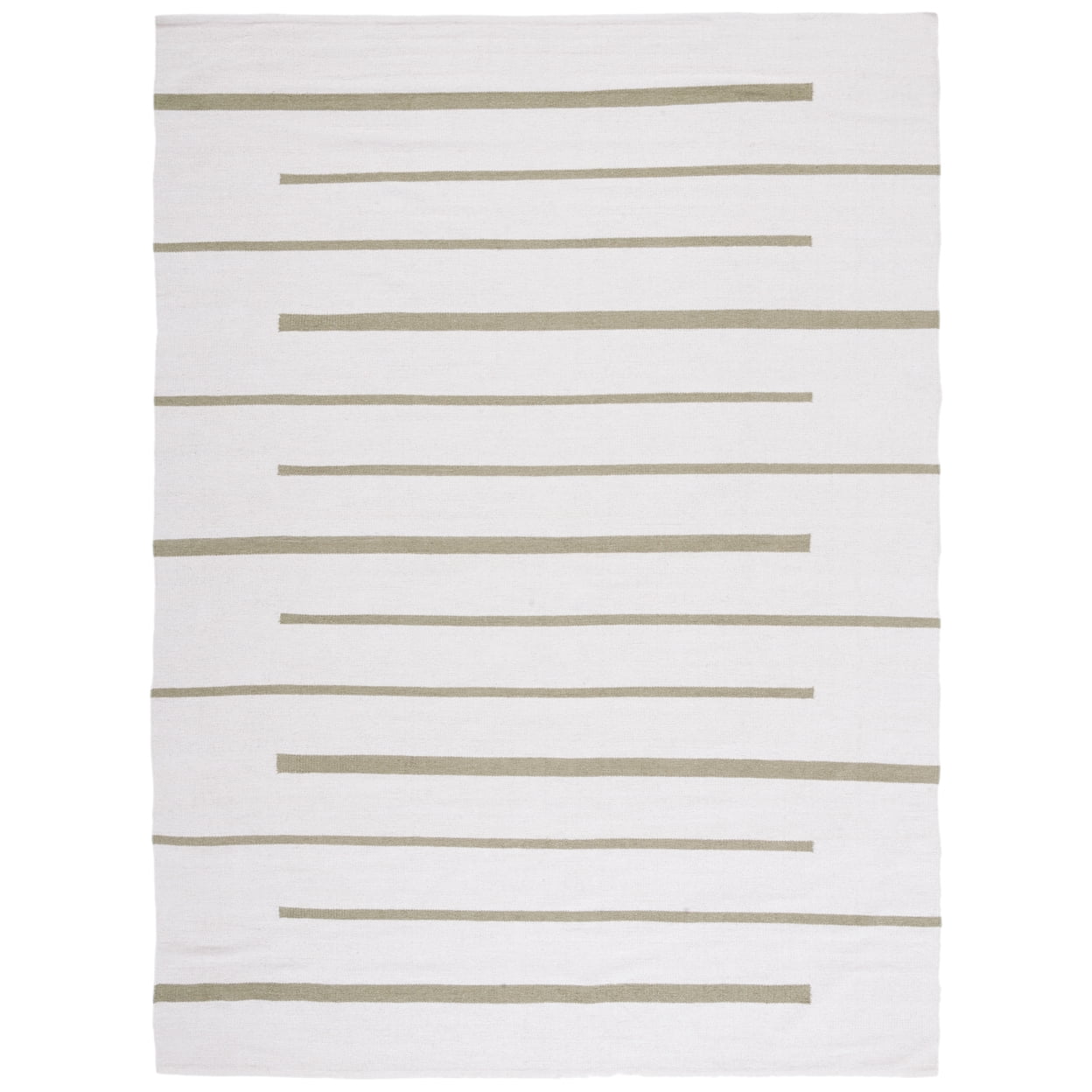 SAFAVIEH Montauk Oswald Geometric Striped Cotton Area Rug, Light Green/Ivory, 6' x 9'