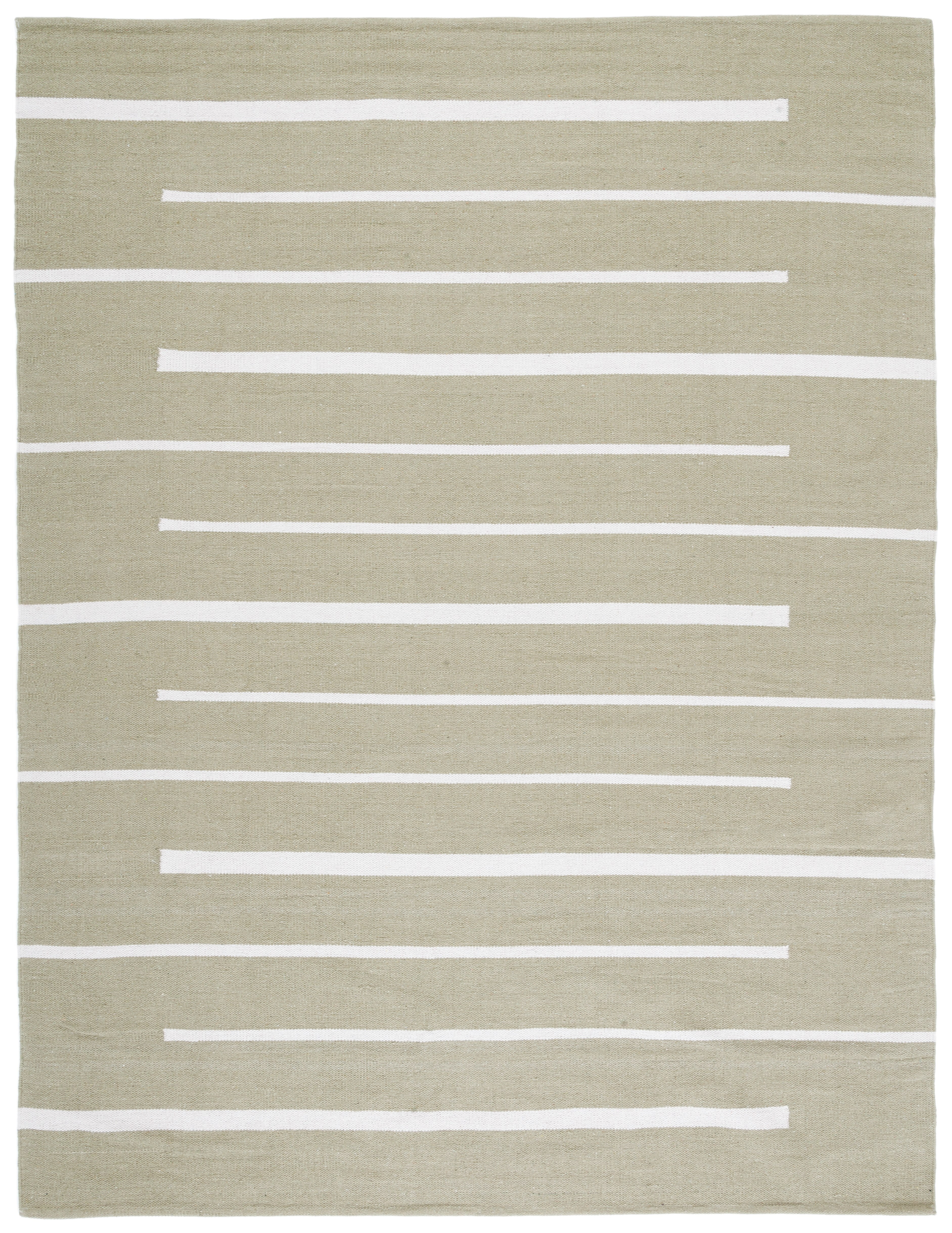 SAFAVIEH Montauk Oswald Geometric Striped Cotton Area Rug, Light Green/Ivory, 9' x 12'