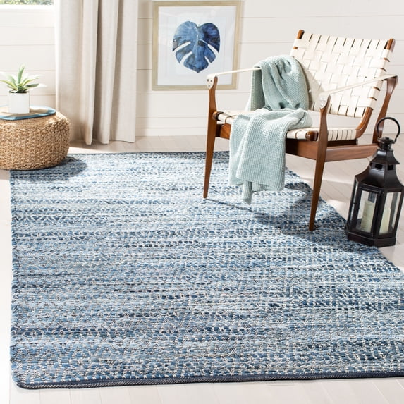 SAFAVIEH Montauk Patton Chevron Reversible Area Rug, Blue, 8' x 10'