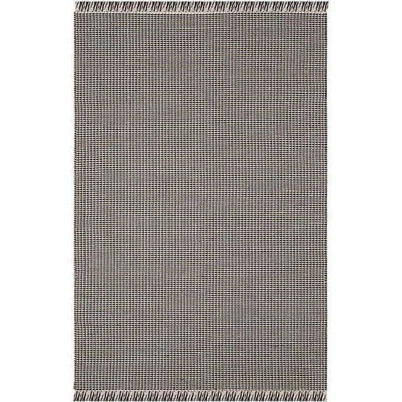 SAFAVIEH Montauk Patton Geometric Cotton Area Rug, Ivory/Black, 4' x 6'