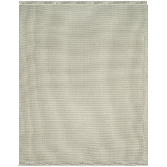 SAFAVIEH Montauk Patton Geometric Cotton Area Rug, Ivory/Green, 10' x 14'