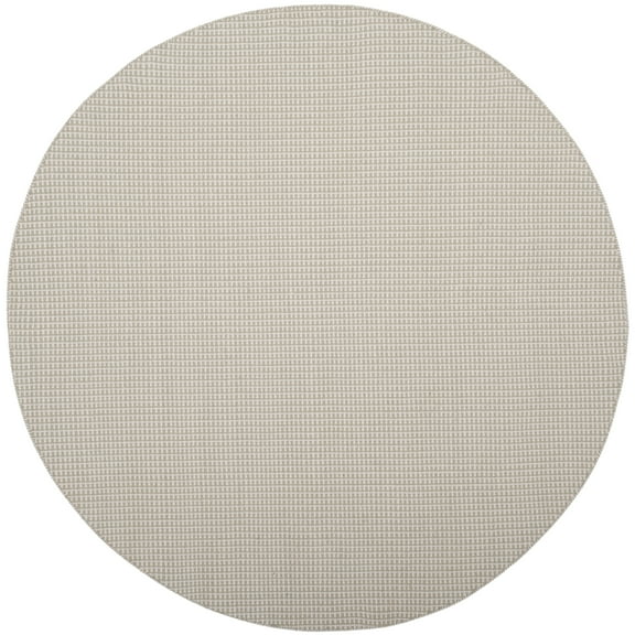 SAFAVIEH Montauk Patton Geometric Cotton Area Rug, Ivory/Green, 4' x 4' Round