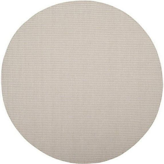 SAFAVIEH Montauk Patton Geometric Cotton Area Rug, Ivory/Green, 6' x 6' Round