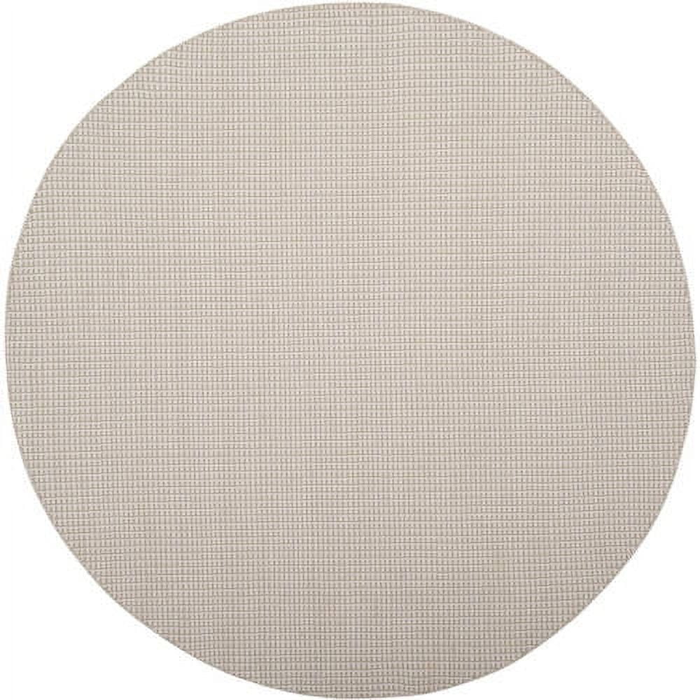 SAFAVIEH Montauk Patton Geometric Cotton Area Rug, Ivory/Green, 6' x 6' Square