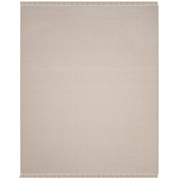 SAFAVIEH Montauk Patton Geometric Cotton Area Rug, Ivory/Grey, 10' x 14'