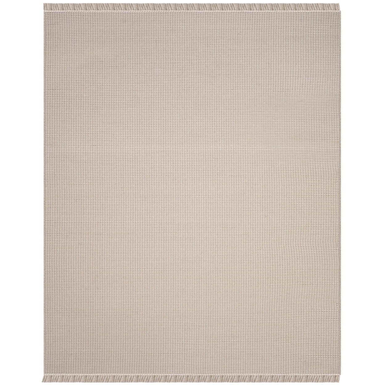SAFAVIEH Montauk Patton Geometric Cotton Area Rug, Ivory/Grey, 4' x 4' Round