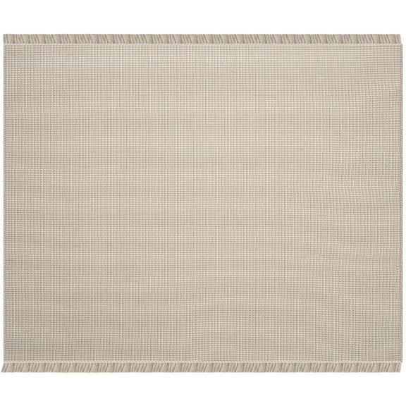 SAFAVIEH Montauk Patton Geometric Cotton Area Rug, Ivory/Grey, 4' x 4' Square