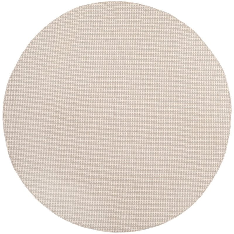 Coastal Charm Off-White Cotton 6' Round Hand-Woven Rug