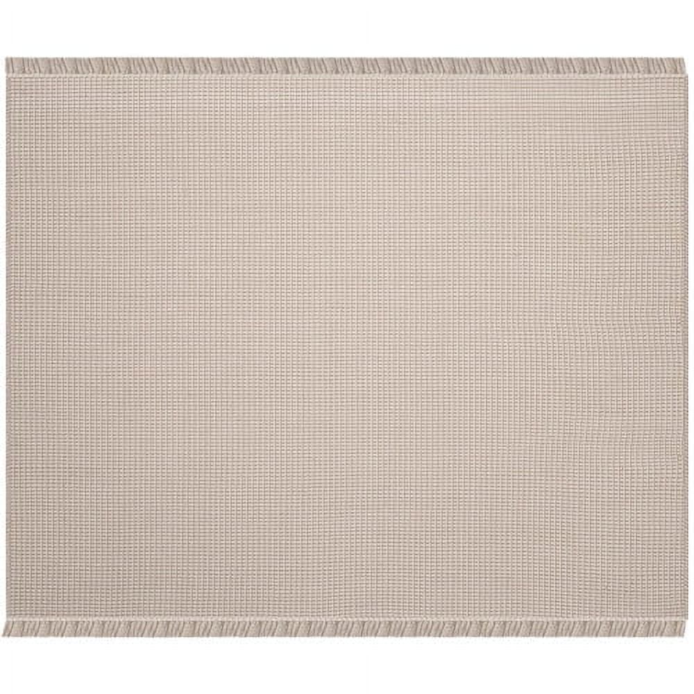 SAFAVIEH Montauk Patton Geometric Cotton Area Rug, Ivory/Grey, 6' x 6' Square