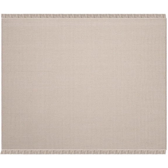 SAFAVIEH Montauk Patton Geometric Cotton Area Rug, Ivory/Grey, 6' x 6' Square