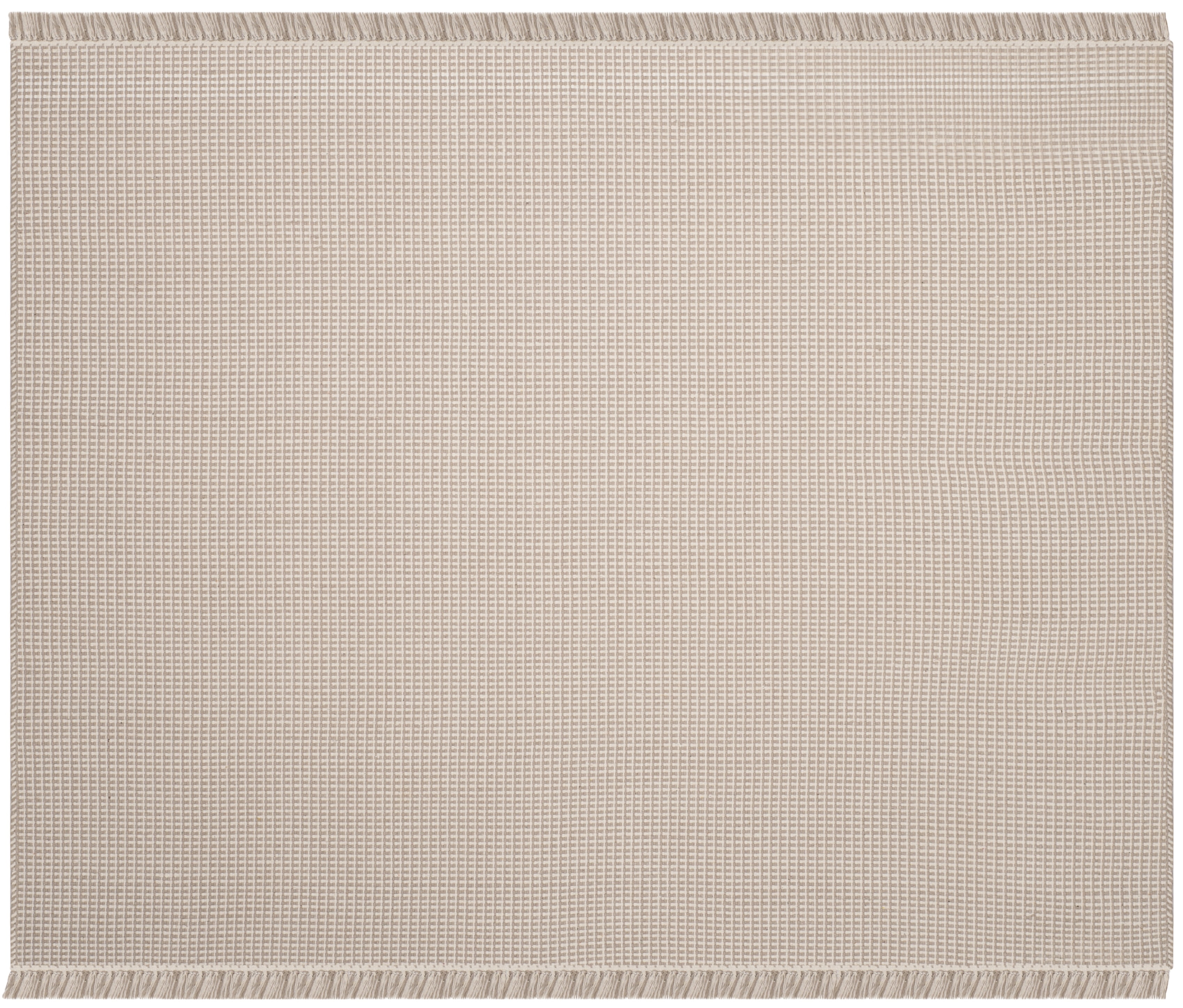 SAFAVIEH Montauk Patton Geometric Cotton Area Rug, Ivory/Grey, 8' x 8' Square
