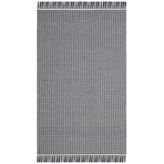 SAFAVIEH Montauk Patton Geometric Cotton Area Rug, Ivory/Navy, 2'3" x 4'