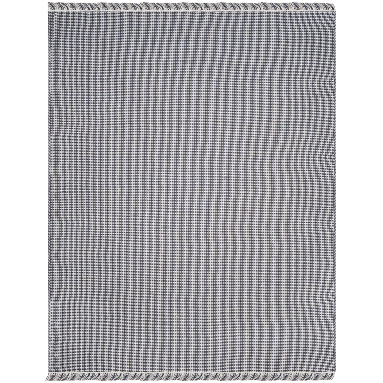 SAFAVIEH Montauk Patton Geometric Cotton Area Rug, Ivory/Navy, 3' x 5'