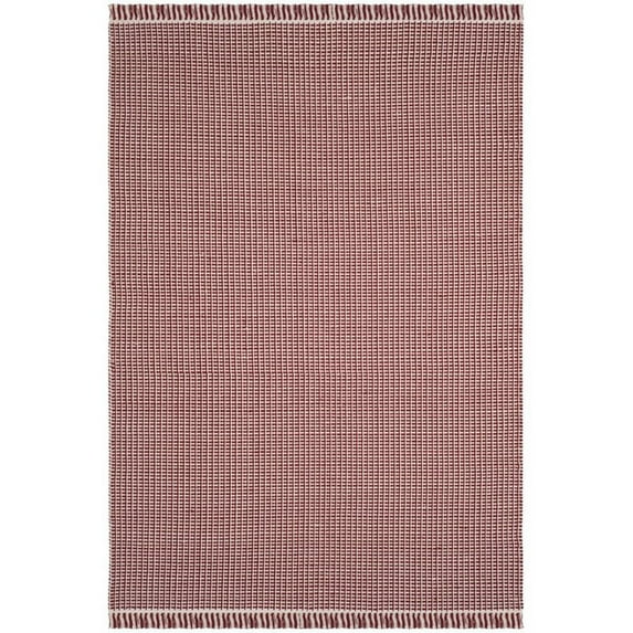 SAFAVIEH Montauk Patton Geometric Cotton Area Rug, Ivory/Red, 4' x 6'