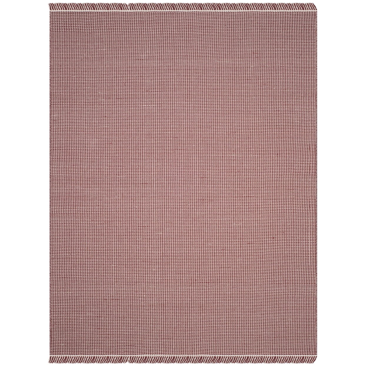 SAFAVIEH Montauk Patton Geometric Cotton Area Rug, Ivory/Red, 5' x 8'