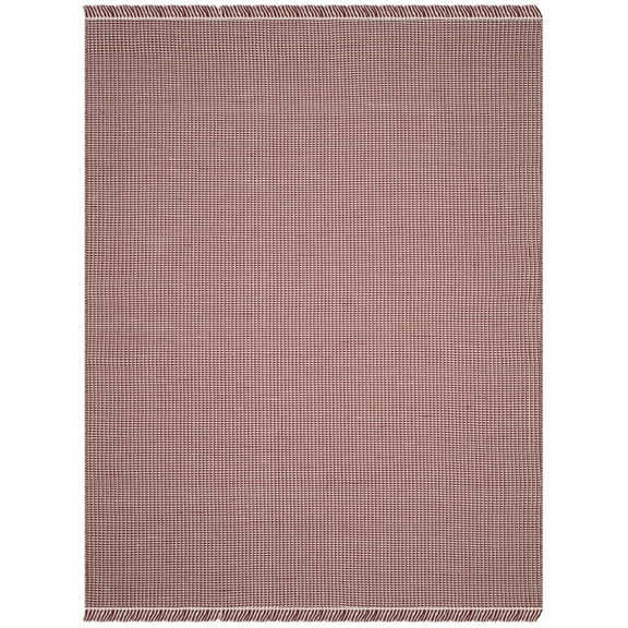 SAFAVIEH Montauk Patton Geometric Cotton Area Rug, Ivory/Red, 5' x 8'