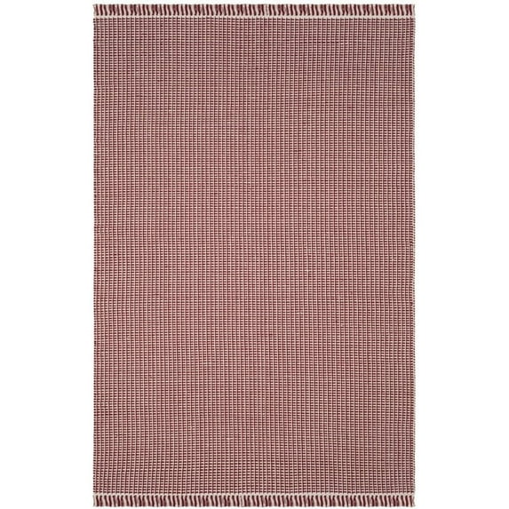 SAFAVIEH Montauk Patton Geometric Cotton Area Rug, Ivory/Red, 6' x 9'