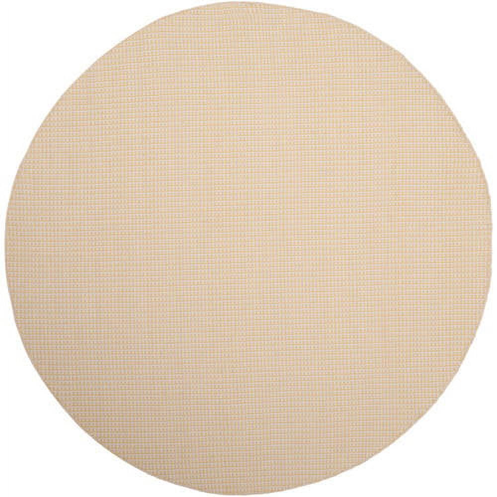 Ivory and Yellow Geometric Cotton Flat Woven Area Rug