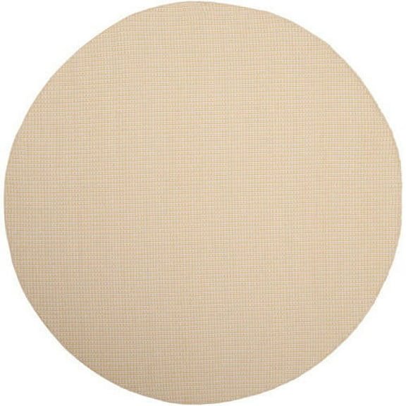 SAFAVIEH Montauk Patton Geometric Cotton Area Rug, Ivory/Yellow, 6' x 6' Square