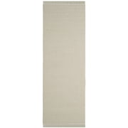 SAFAVIEH Montauk Patton Geometric Cotton Runner Rug, Ivory/Green, 2'3" x 6'