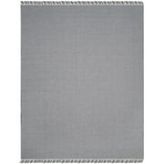 SAFAVIEH Montauk Patton Geometric Cotton Runner Rug, Ivory/Navy, 2'3" x 8'