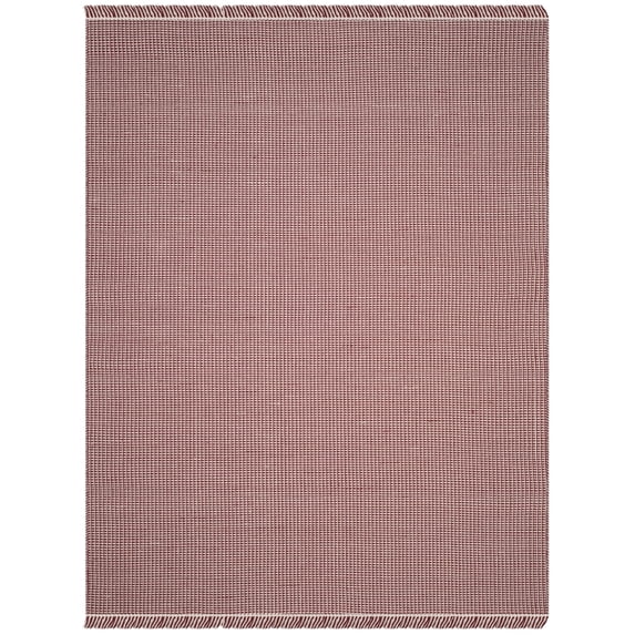 SAFAVIEH Montauk Patton Geometric Cotton Runner Rug, Ivory/Red, 2'3" x 12'