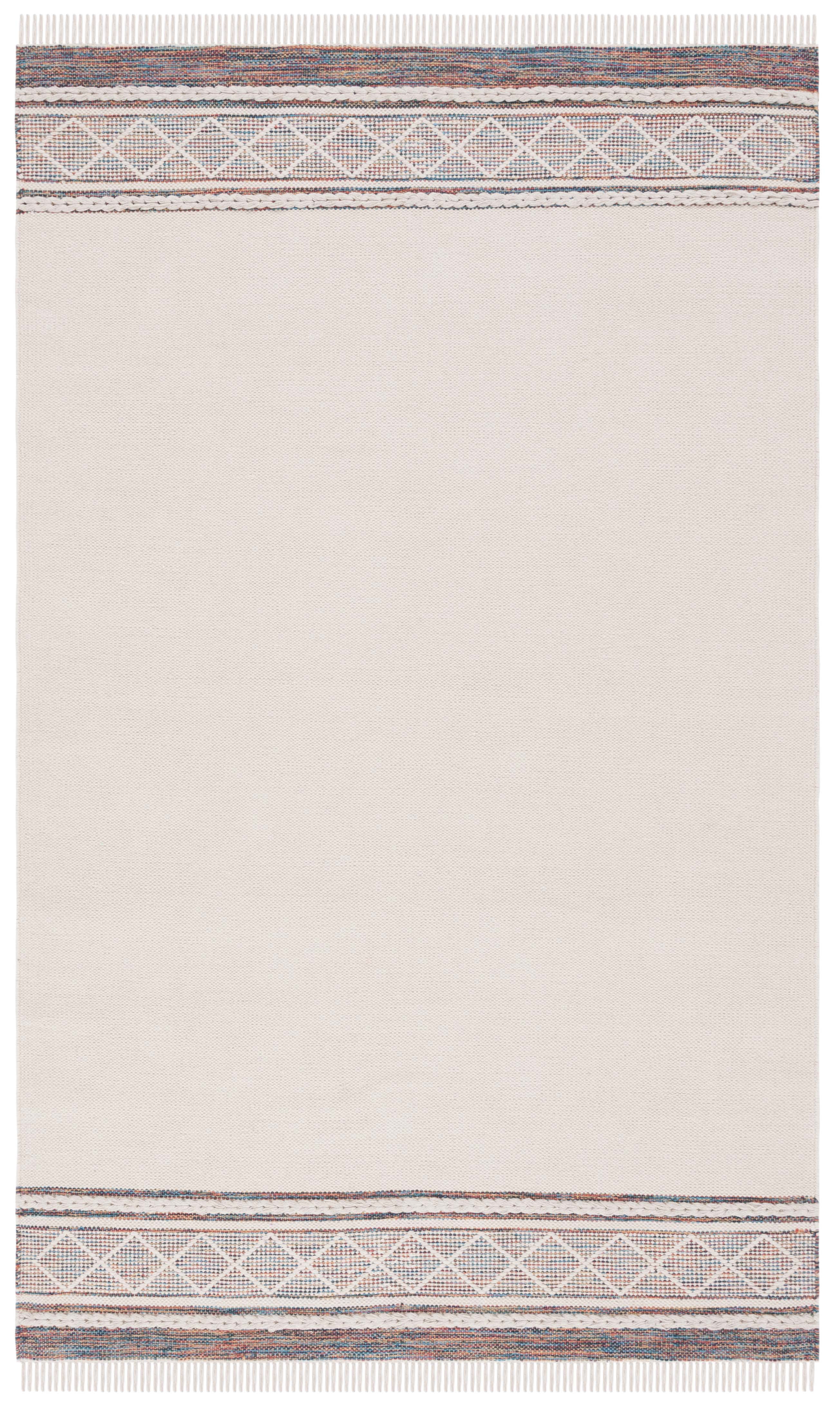 SAFAVIEH Montauk Phipp Southwestern Cotton Area Rug, Beige/Blue, 5' x 8'