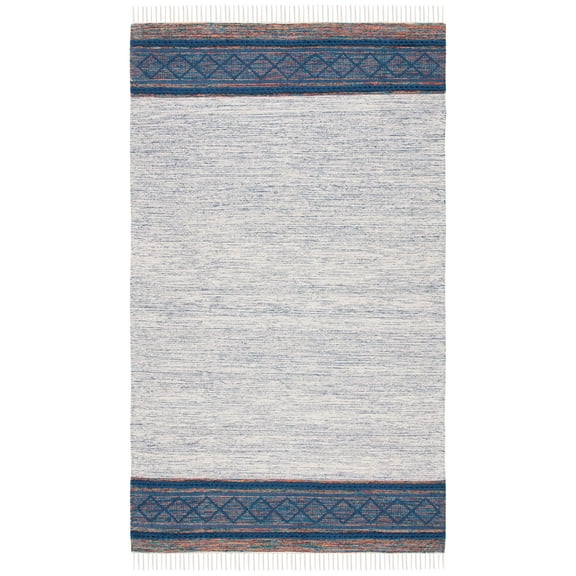 SAFAVIEH Montauk Phipp Southwestern Cotton Area Rug, Navy/Beige, 8' x 10'