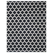 SAFAVIEH Montauk Proinsias Geometric Cotton Area Rug, Black/Ivory, 8' x 10'
