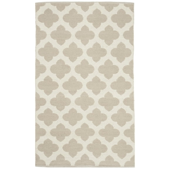 SAFAVIEH Montauk Proinsias Geometric Cotton Area Rug, Grey/Ivory, 3' x 5'