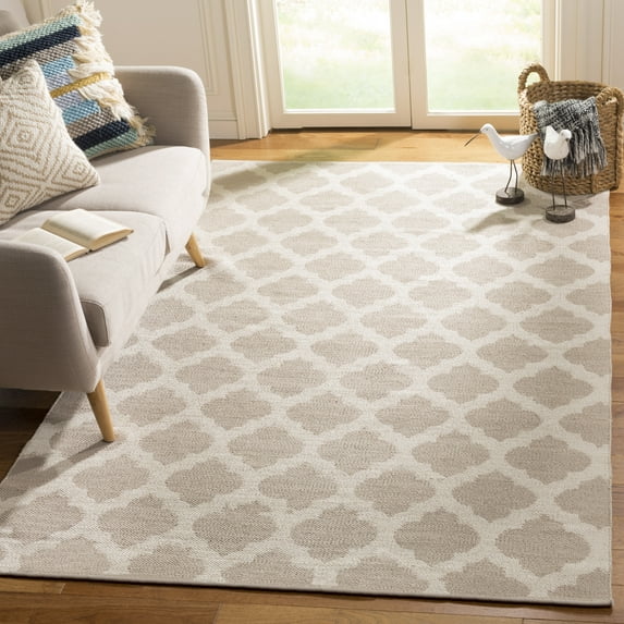 SAFAVIEH Montauk Proinsias Geometric Cotton Area Rug, Grey/Ivory, 8' x 10'