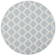 SAFAVIEH Montauk Proinsias Geometric Cotton Area Rug, Light Blue/Ivory, 6' x 6' Round