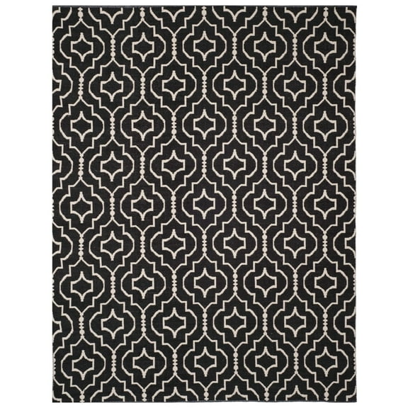 SAFAVIEH Montauk Raeyln Geometric Cotton Area Rug, Black/Ivory, 2'6" x 4'