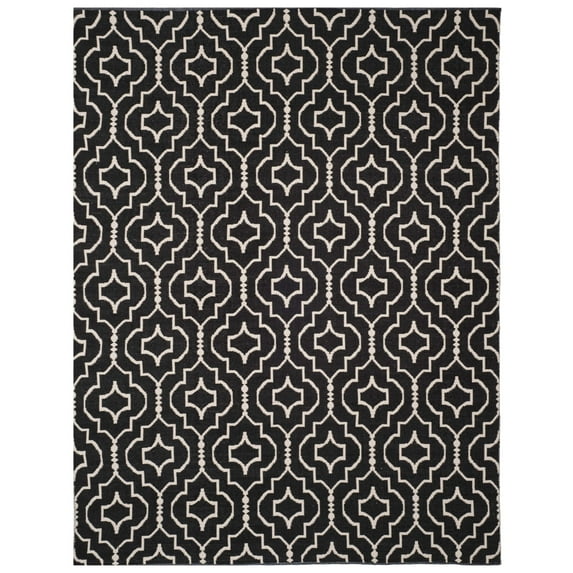 SAFAVIEH Montauk Raeyln Geometric Cotton Area Rug, Black/Ivory, 5' x 8'
